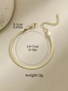 1入組簡約風鈦鋼手鏈,合適的適用於生日或者情人節禮品 - 金黃色 - 查看 3