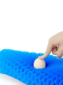 Car Seat Cushion, Honeycomb Gel Cool Pad For Summer, Single Piece Universal Seat Cover For All Seasons, Silicone Breathable Cool Pad For Truck Seat - 藍色 - 查看 1