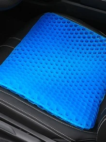 Car Seat Cushion, Honeycomb Gel Cool Pad For Summer, Single Piece Universal Seat Cover For All Seasons, Silicone Breathable Cool Pad For Truck Seat - 藍色 - 查看 2