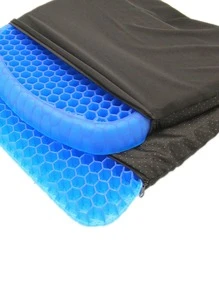 Car Seat Cushion, Honeycomb Gel Cool Pad For Summer, Single Piece Universal Seat Cover For All Seasons, Silicone Breathable Cool Pad For Truck Seat - 藍色 - 查看 9