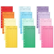 12 Pcs Cash Envelopes for Budgeting, Budget Envelope for Cash System, Money Envelopes for Saving, Vertical Layout with Budget Sheet, 12 Assorted Colors, Cardstock - Multicolor - View 4