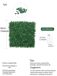 人造草牆植物，50*50cm，2層高密度米蘭草，園藝裝飾，仿真紋理的綠色植物牆，適合派對、學校、宿舍、辦公室裝飾、戶外派對、節日、生日派對裝飾、家庭裝飾、入口、飯店、餐廳、客廳、臥室、婚禮、宴會、廚房和花園裝飾、春夏裝飾、全季節裝飾、綠色低碳裝飾。