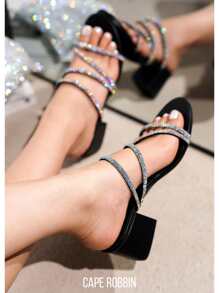 Sandalias de tacón para mujer - Negro - Ver 1