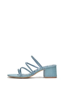 Sandalias de tacón para mujer - Azul - Ver 3