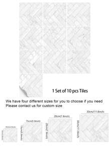 10 cái Hình học Hoa văn đá cẩm thạch PVC Không thấm nước Sàn nhà Hình dán - Nhiều màu - Xem 7
