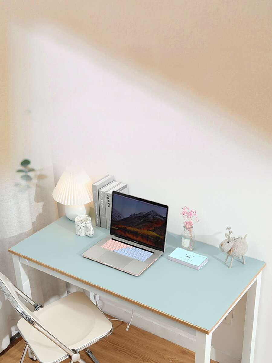 冰藍綠色防眩光桌墊,大號鼠標墊絕緣防水多用途辦公桌保護墊,可擦可洗,讓您辦公桌、餐桌和辦公桌更加整潔 - 霧霾藍 - 查看 1