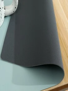 冰藍綠色防眩光桌墊，大號鼠標墊絕緣防水多用途辦公桌保護墊，可擦可洗，讓您辦公桌、餐桌和辦公桌更加整潔 - 霧霾藍 - 查看 4