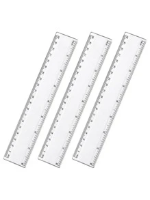 1 Paquete de reglas de plástico rectas transparentes con centímetros y pulgadas, de 5.9 pulgadas/7.8 pulgadas/11.8 pulgadas, herramienta de medición acrílica para estudiantes, escuela y oficina - Blanco - Ver 9