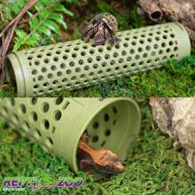 2PCS  Hermit Crab Climbing Toys 11.5” Long Reptile Climbing Tunnel Hermit Crab Supplies Hideout, Reptile Tank Terrarium Decor for Hermit Crab, Tree Frogs, Crested Gecko - xanh quân đội - Xem 1