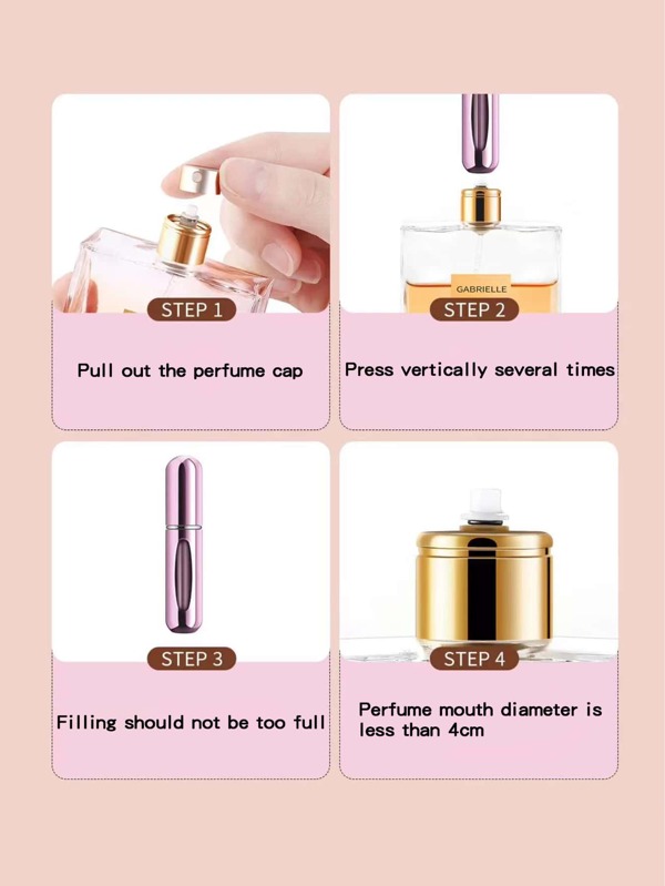 1pc 5ml Travel Portable Perfume Refill Bottle, Bottom Refilling And