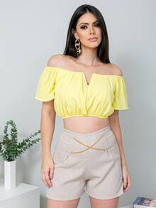 Women Tops - 黃色 - 查看 2