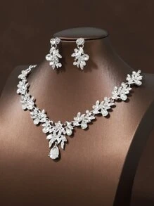 Women's Wedding Accessories Set Including Necklace And Earrings, Perfect For Bride And Bridesmaids Party Halloween