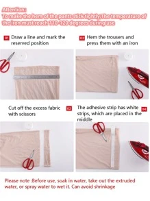 1卷自粘褲在褲邊上貼鐵縮短牛仔褲服裝和牛仔褲服裝DIY縫紉面料 - 白色 - 查看 3