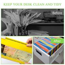 A4 Suspension Files 12 Pieces A4 Suspension File Files for Filing Cabinet A4 Suspension Files Suspension Files File Dividers with Tabs and Inserts for Files Classification, Office, School, Organization - Multicolor - View 5