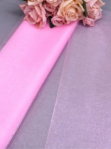 1卷5/10/20米浅粉色欧根纱面料，可用于婚礼派对背景装饰、生日派对餐桌装饰、鲜花包装、婚礼拱门装饰、椅背装饰带、派对礼物、婴儿派对装饰、性别揭晓派对装饰、圣诞节装饰、2026新年装饰等。 - 淺粉色 - 查看 5