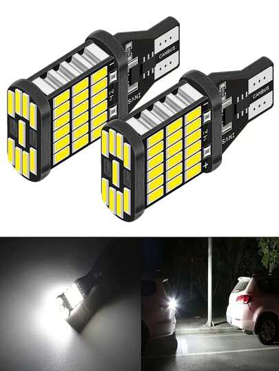 2pcs 921/T15 W16W 4014SMD مقاوم للماء النسخ الاحتياطي للسيارة العكسي | مقاس: حجم واحد