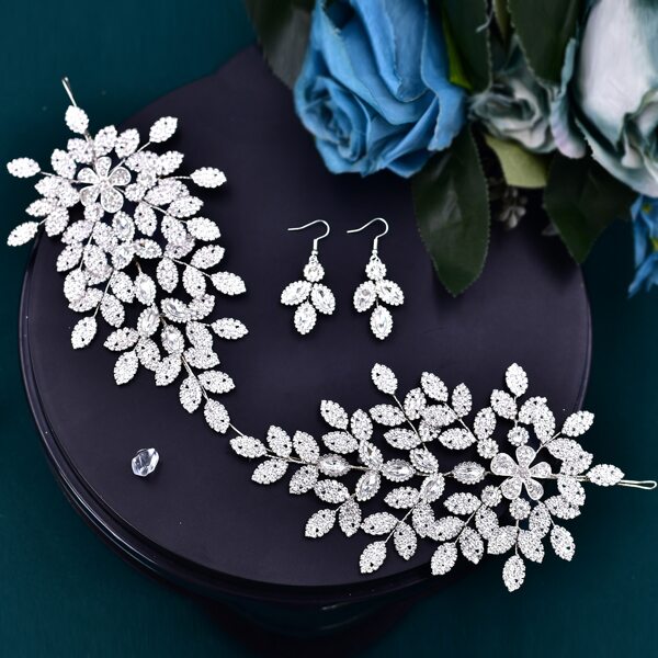 Boho 1set Crystal Bridal Headband With Earrings Set