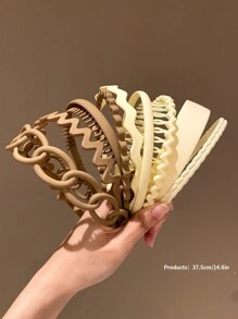 9入組女性防滑牙齒設計髮卡 - 彩色 - 查看 5