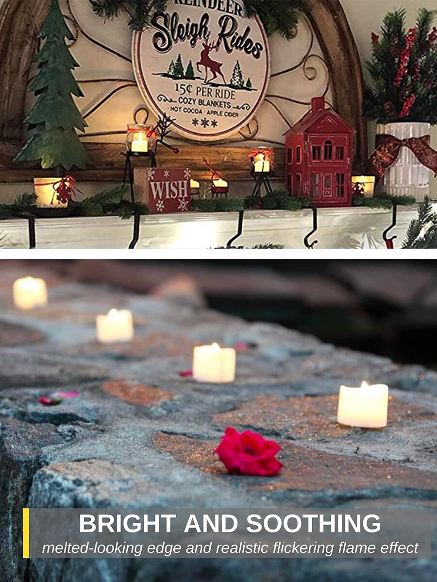 24pcs Realistic Flickering Warm White Flameless Led Candles SHEIN USA