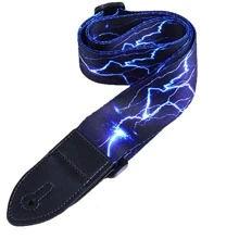 1 pieza Correa de guitarra con diseño de rayo, 100% correas de guitarra suaves, para guitarra eléctrica y acústica, correa de guitarra personalizada, limpiador de guitarra, bucle de guitarra