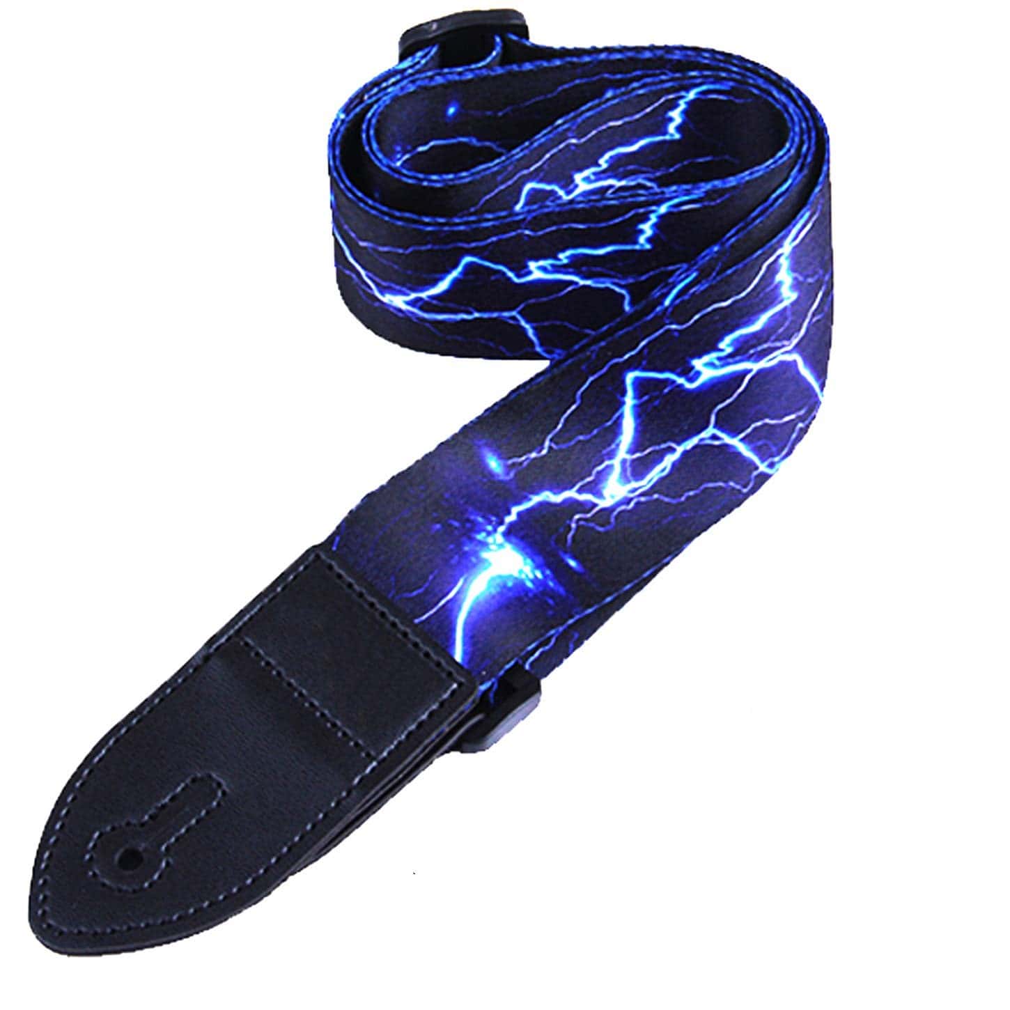 1 pieza Correa de guitarra con diseño de rayo, 100% correas de guitarra suaves, para guitarra eléctrica y acústica, correa de guitarra personalizada, limpiador de guitarra, bucle de guitarra