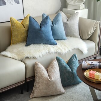 1 件涤纶枕套，现代简约中国风几何图案，单面高精度提花，多种尺寸可选 30x50cm/45x45cm/50x50cm/55x55cm/60x60cm（不含枕芯）