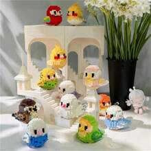 1pc/ Children Educational Toy Building Blocks 263 Pieces Micro Particle Little Bird Shaped Assembly Diy Home Decor Blocks