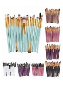 3 Packs Professional Eye Makeup Brush Set 20 Brushes - Purple - View 1