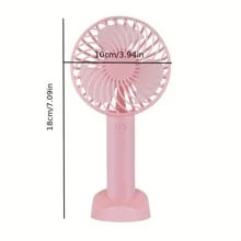 Mini Rechargeable Usb Fan, Cartoon Portable Electric Fan With Strong Wind Power, Handheld For Students - Pink - View 5