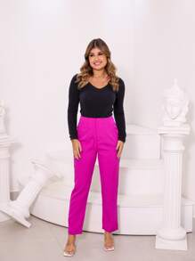 Women Pants - 紫色 - 查看 1