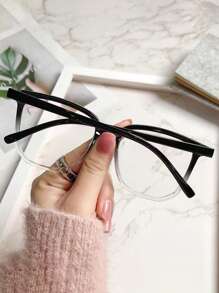 1pair Men Ombre Geometric Frame Fashion Glasses For Daily Life Elegant Shades Accessories - Black - View 2