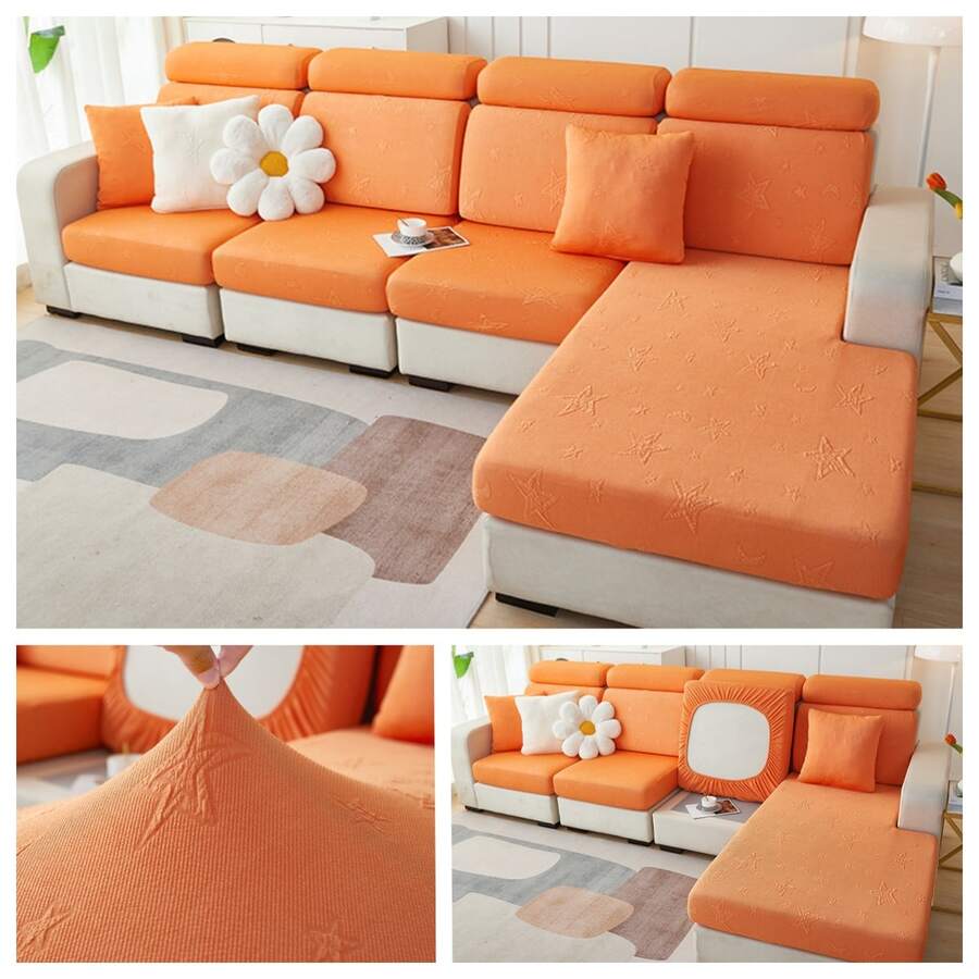 1pc Starbuck Orange Sofa Cover - Orange - View 1