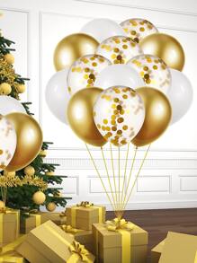 Bộ 30 quả bóng cao su màu vàng trắng 12 inch dùng để trang trí tiệc cưới, đính hôn, kỷ niệm, tiệc cưới, tiệc sinh nhật, lễ kỷ niệm, tiệc theo chủ đề, v.v. - trắng - Xem 3