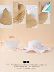 2 chiếc Nơ Nữ Trang Trí Thời Trang Mũ Rơm & Túi Ống Hút Cho Ngoài Trời Boho - trắng - Xem 6