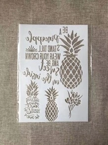 1 pieza con patrón de piña de mascota Plantilla de dibujo , simple blanco Plantilla de pintura para dibujo - Blanco - Ver 2