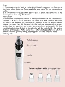 Facial Pore Vacuum Blackhead Reducer, Facial Pore Cleanser - 3 Suction Power, 5 Probes, USB Rechargeable Facial Cleansing Set - Adult Facial Electric Cleansing Tool, Birthday Gift, Mother'S Day - White - View 11