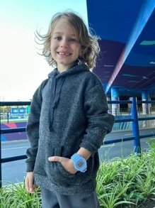 Young Boys Winter Coats - Dark Grey - View 2