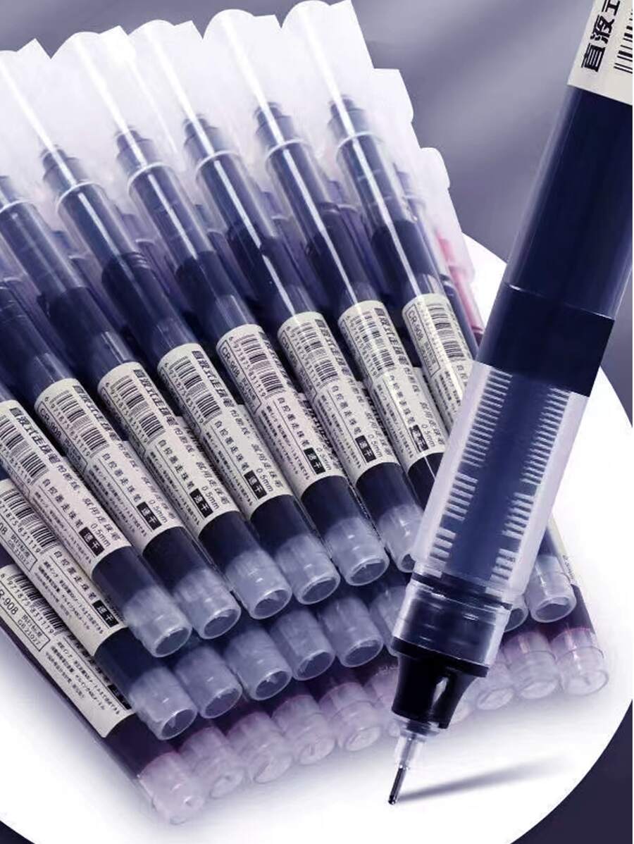 10 cái Cơ bản ABS Bút Gel , Đơn giản Bền chặt Gel Bóng lăn Bút mực Đối với Viết - Màu xanh lam - Xem 1