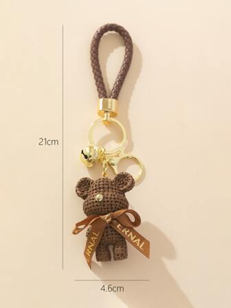 1pc Bowknot Bear Keychain School Car Accessories Cute Goth Y2k
