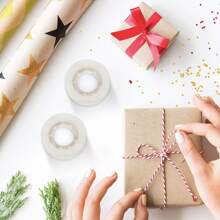 3 piezas 49 pies x 0.67 pulgadas Cinta transparente, cinta adhesiva transparente para empacar que se puede usar para empaquetar paquetes, envases, almacenamiento, cajas de cartón, hogar, oficina o escuela - transparente - Ver 7