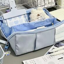 1 Miếng Dung lượng lớn Polyester Túi bút chì , Dễ thương Creative Túi đựng bút dạng lưới Đối với Sinh viên - Màu xanh nhạt - Xem 3