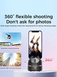 Auto Smart Face Tracking Phone Tripod Stand Desktop Phone Holder Track Camera Cradle Selfie Stick Compatible With IPhone Android Phone Stabilizer Shooting Live Streaming Video Chat Facetime Auto Tracking Tripod With Remote, Smart Selfie Stick 360 Rotation Fast Face & Object Tracking - White - View 3