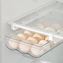 1個可掛式抽屜式雞蛋收納盒,帶隔板,可放冰箱,廚房蔬果組織器,適用於復活節 - 無色 - 查看 5