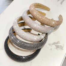 1 Vòng tóc rộng được trang trí bằng kim cương & kim cương giả để rửa mặt, trang điểm và tạo mẫu tóc, mũ đội đầu cho bé gái khi dự tiệc, du lịch và nghỉ mát - Rượu sâm banh - Xem 1