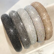 1 Vòng tóc rộng được trang trí bằng kim cương & kim cương giả để rửa mặt, trang điểm và tạo mẫu tóc, mũ đội đầu cho bé gái khi dự tiệc, du lịch và nghỉ mát - Rượu sâm banh - Xem 3