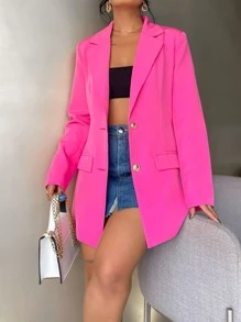 Women Blazers - Màu Hồng Tươi - Xem 2