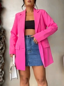 Women Blazers - Màu Hồng Tươi - Xem 1