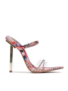 Women's  Rhinestone Pointy Toe High Heels - Single Pointy Toe Clear High Heel For Special Events - Multicolor - View 2