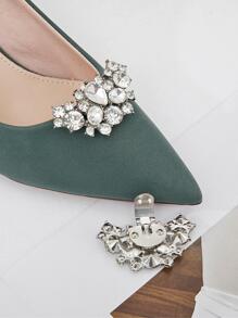 2pcs Rhinestone Decorative Shoe Clips