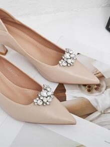 2pcs Rhinestone Decorative Shoe Clips
